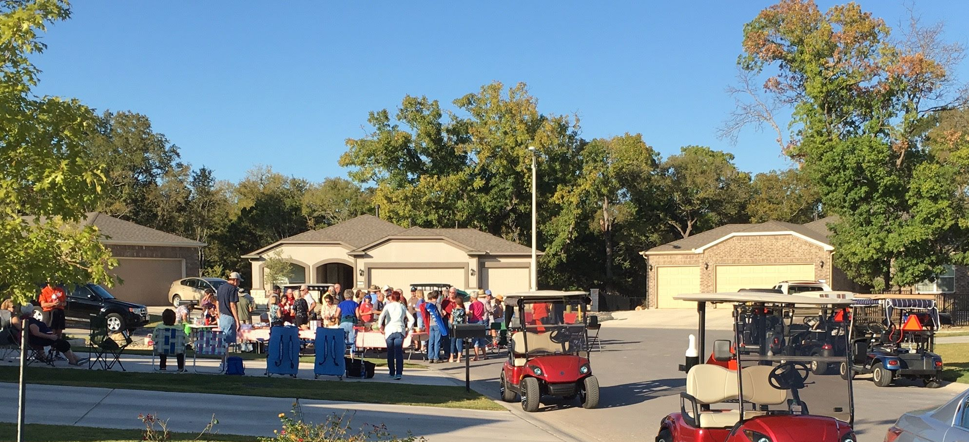 Golf carts in cul-de-sac