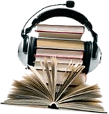audio headset on books